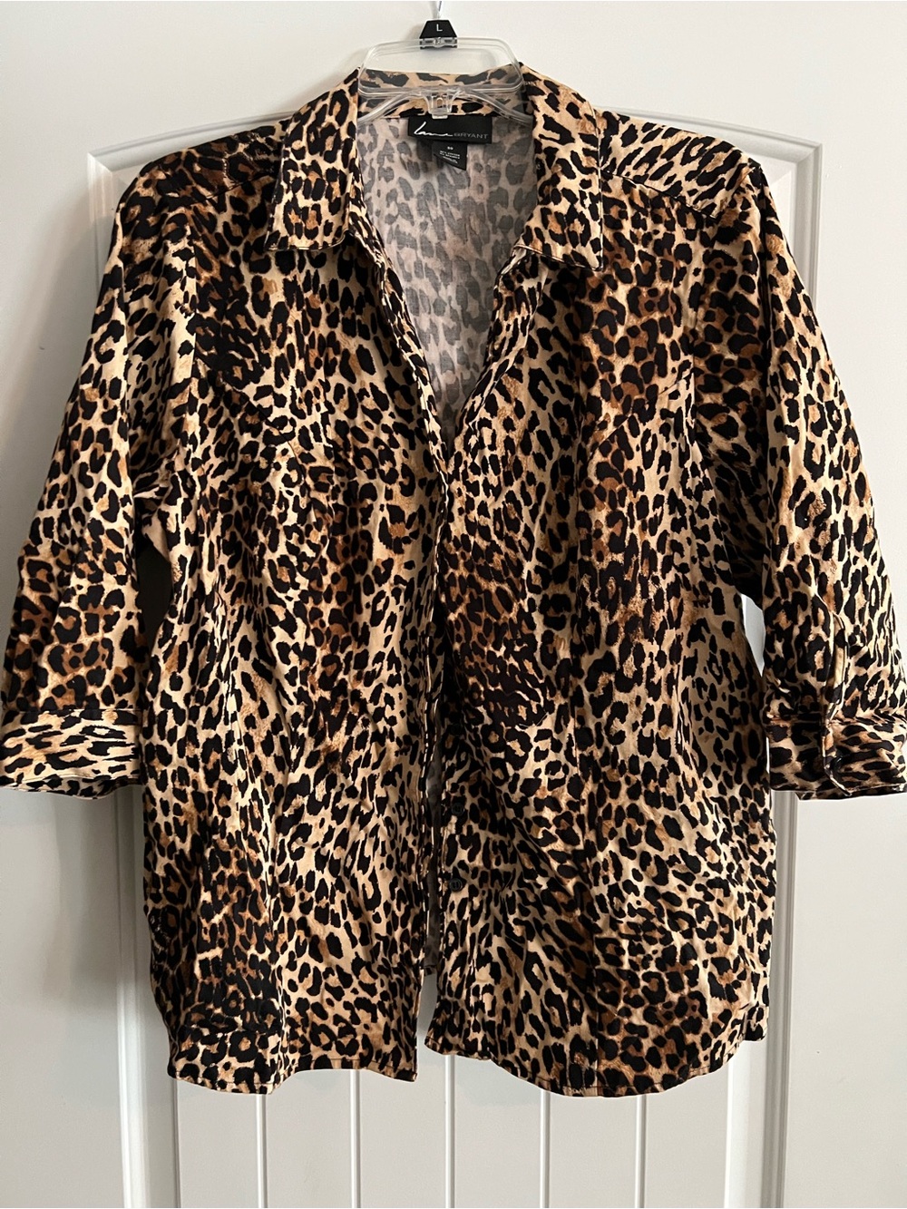 Lane Bryant Leopard Button-Down Shirt - Black & Brown